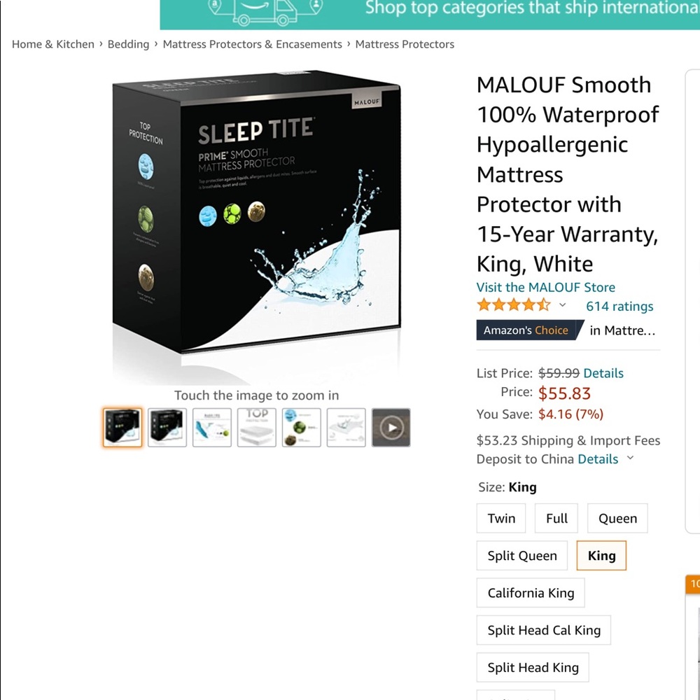 King size mattress protector.